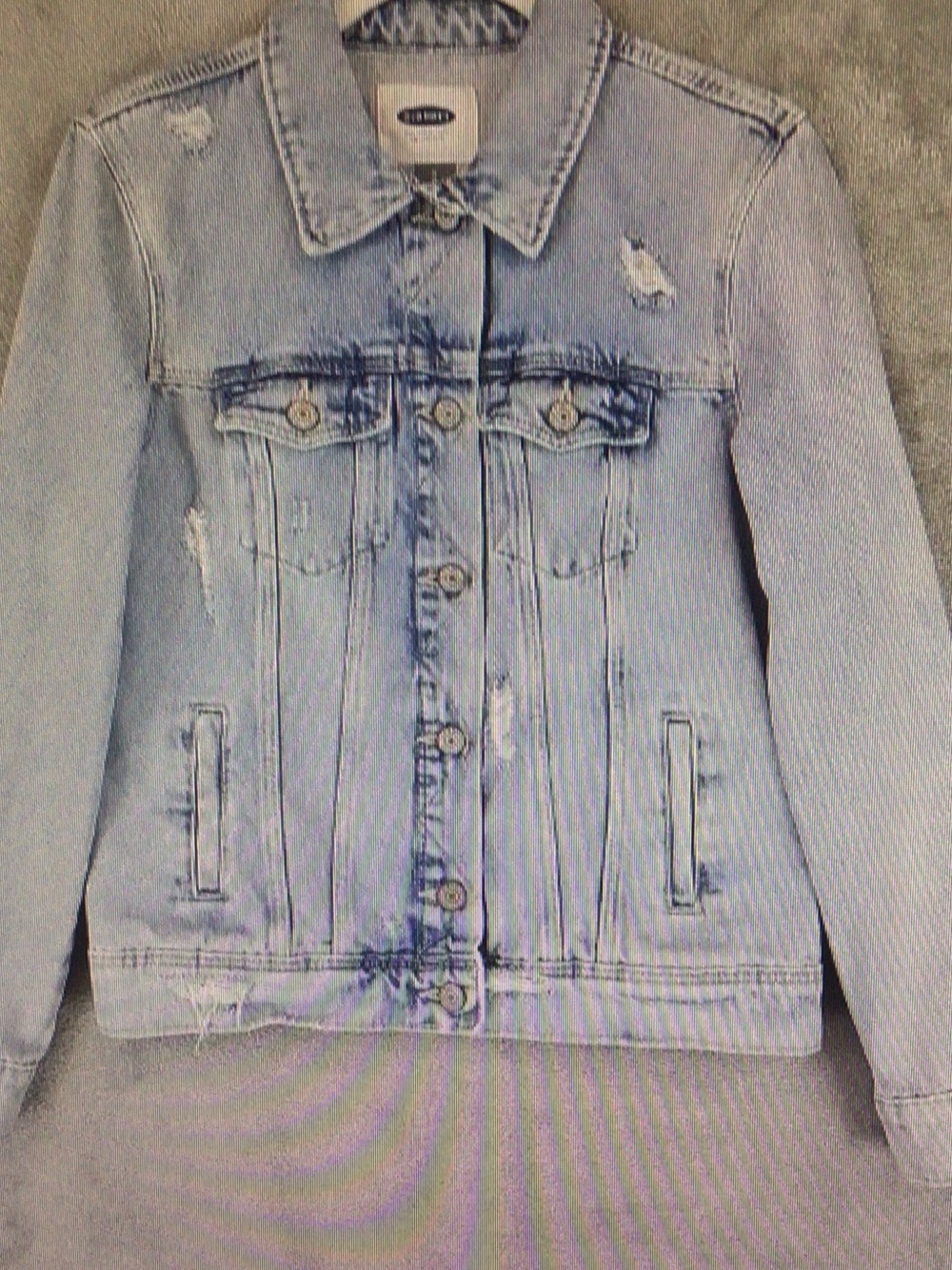 Light Wash Distressed Denim Jacket - Women